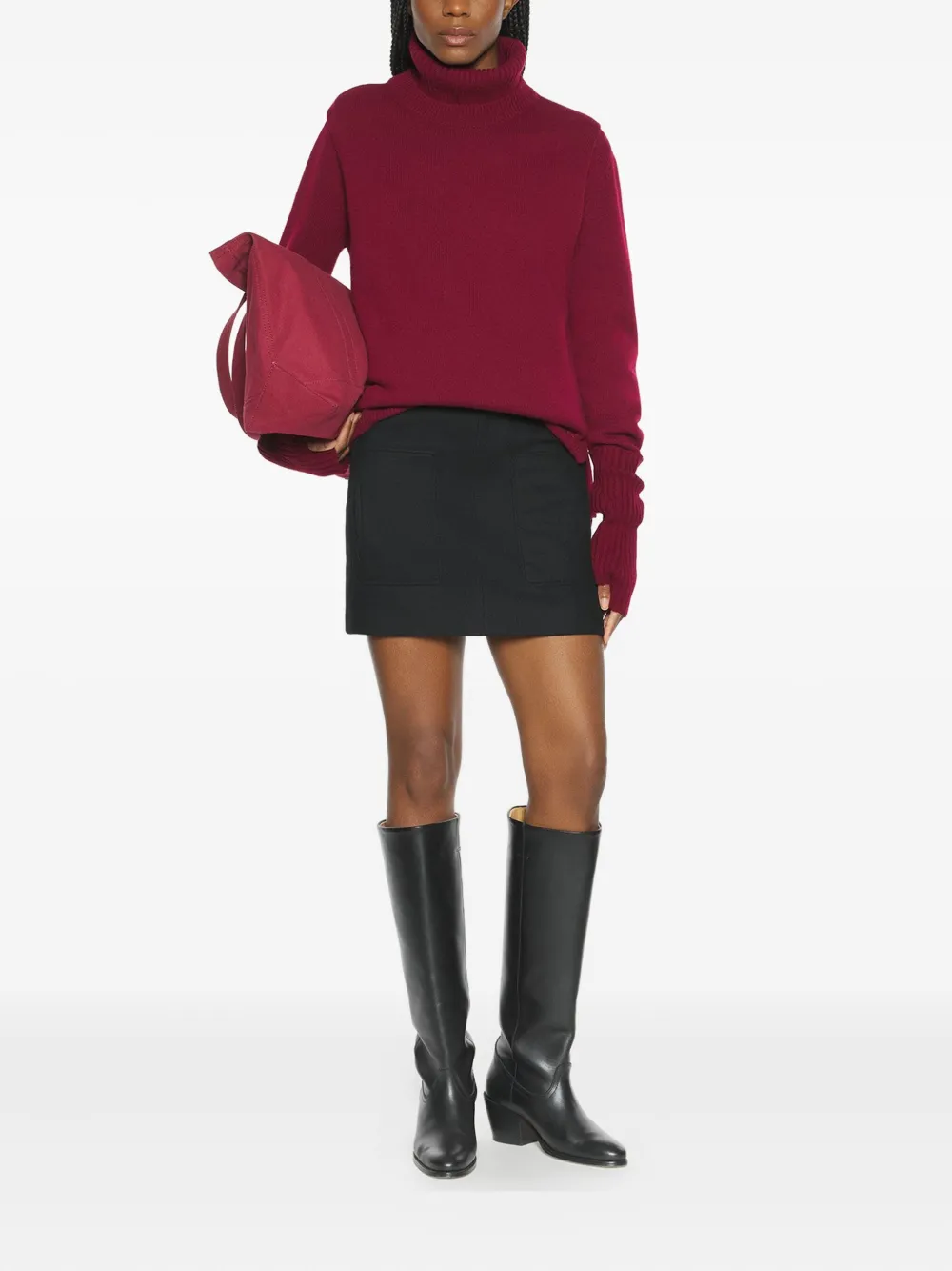 Maison Kitsuné front-pocket mini skirt - Zwart