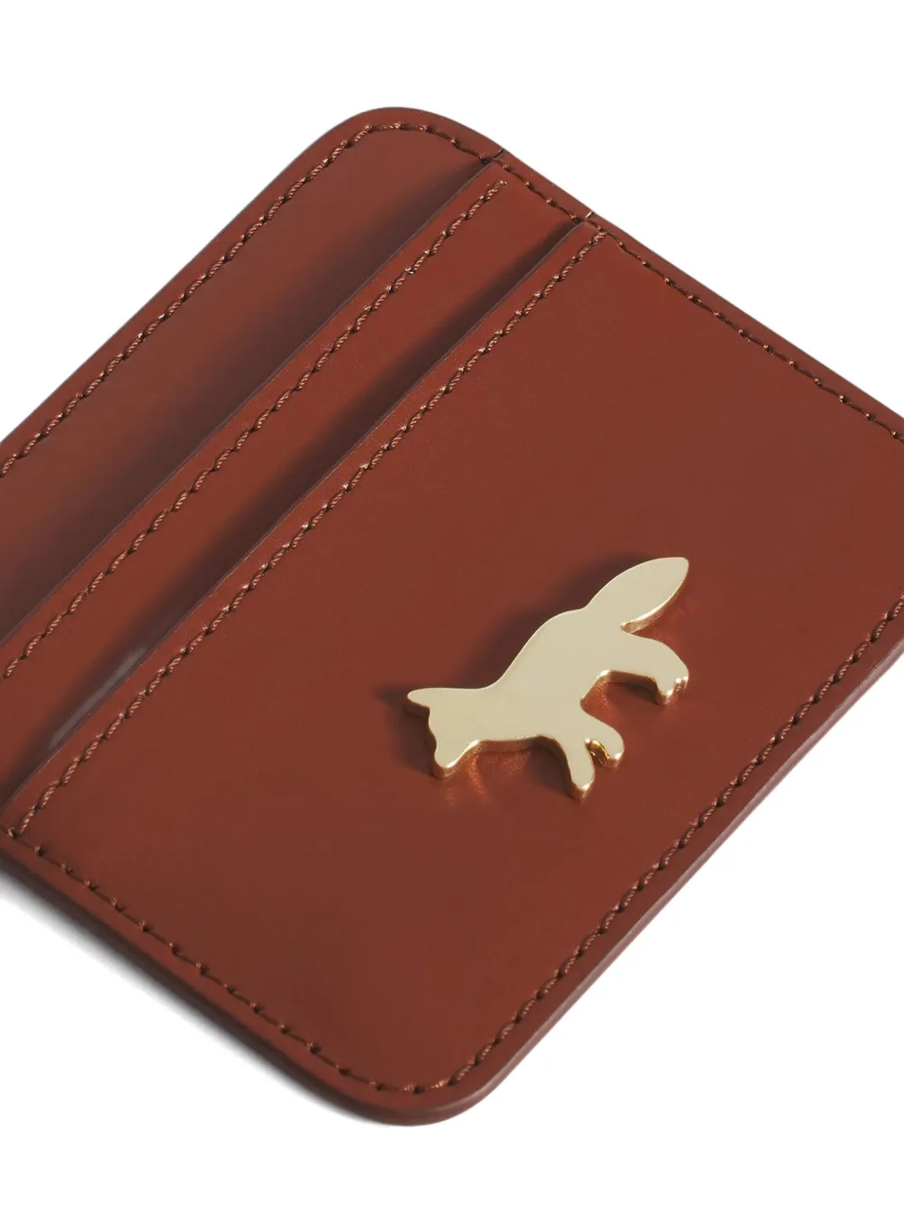 Maison Kitsuné Fox-appliqué Cardholder In Brown