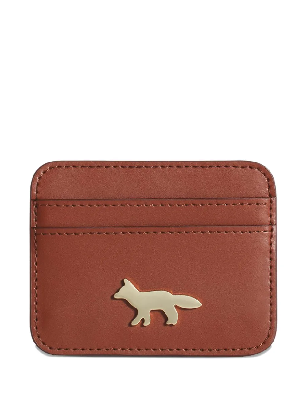 Maison Kitsuné Fox-appliqué Cardholder In Brown