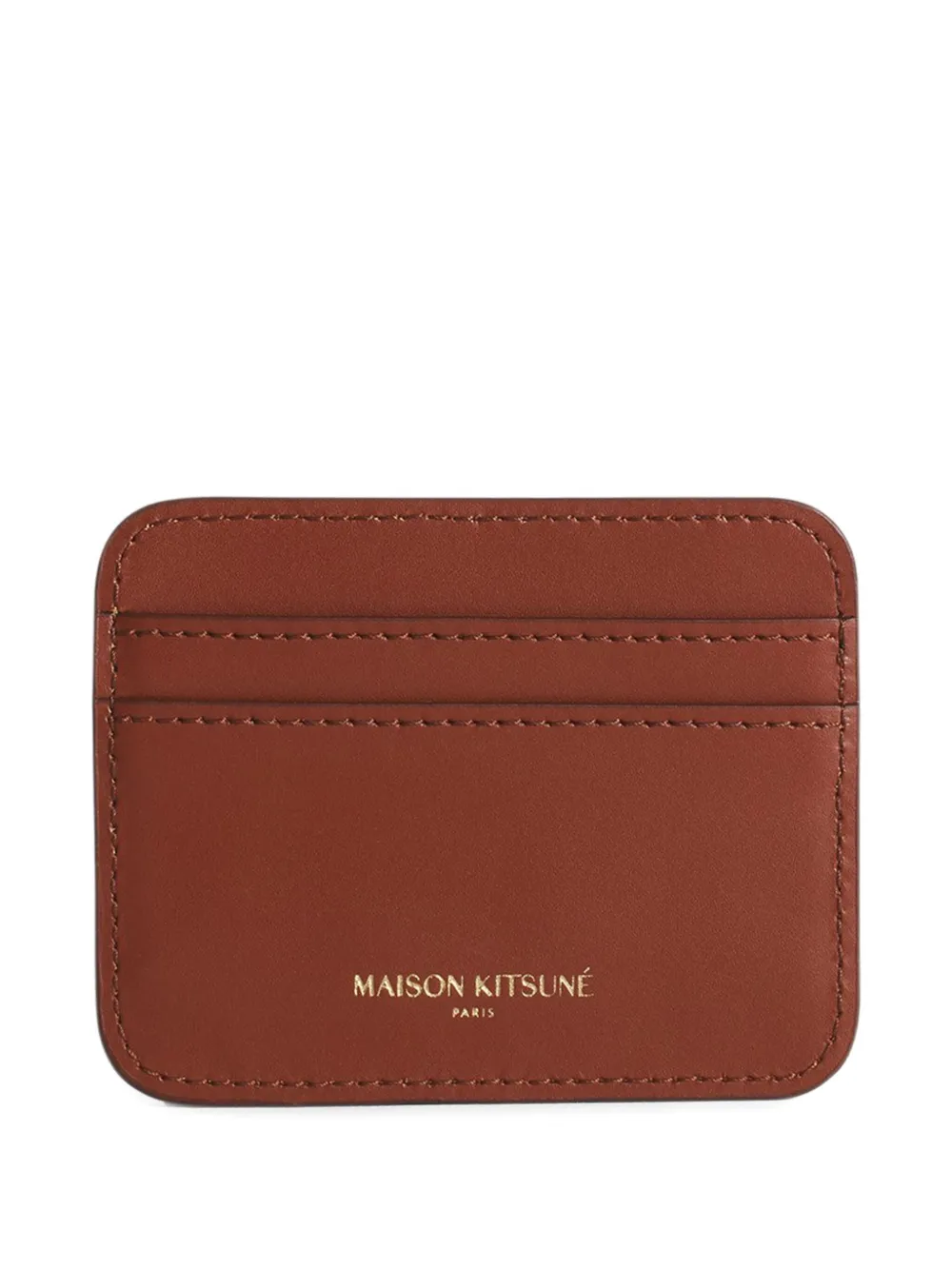 Maison Kitsuné fox-appliqué cardholder - Bruin