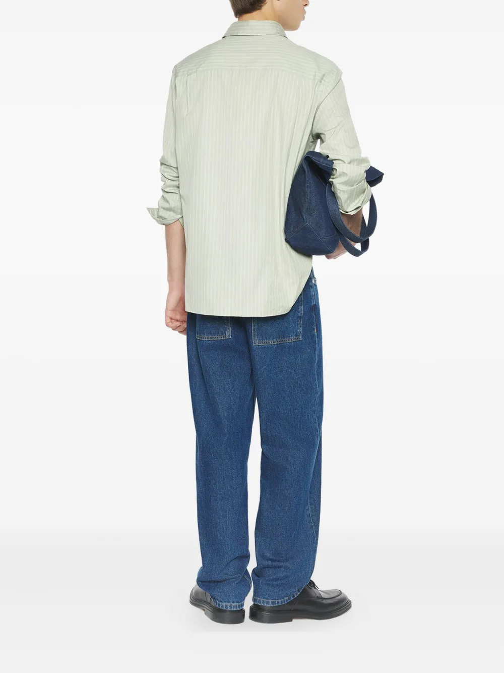 Maison Kitsuné Gestreept overhemd Groen