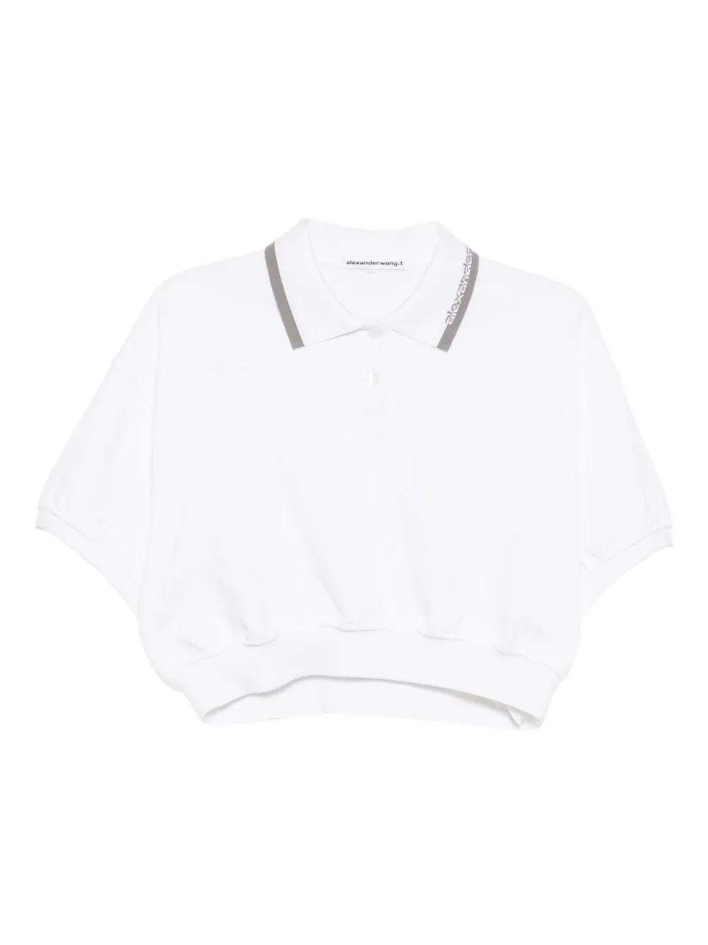 Alexander Wang playera tipo polo con logo en el cuello | blanco | Image 1