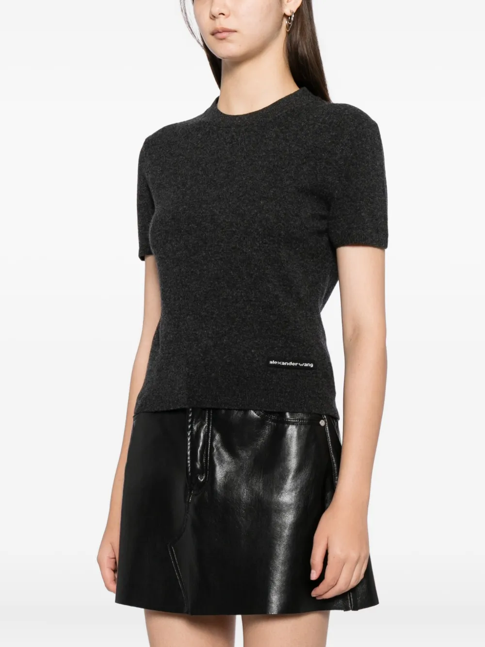 Alexander Wang Top met logopatch DARK GREY