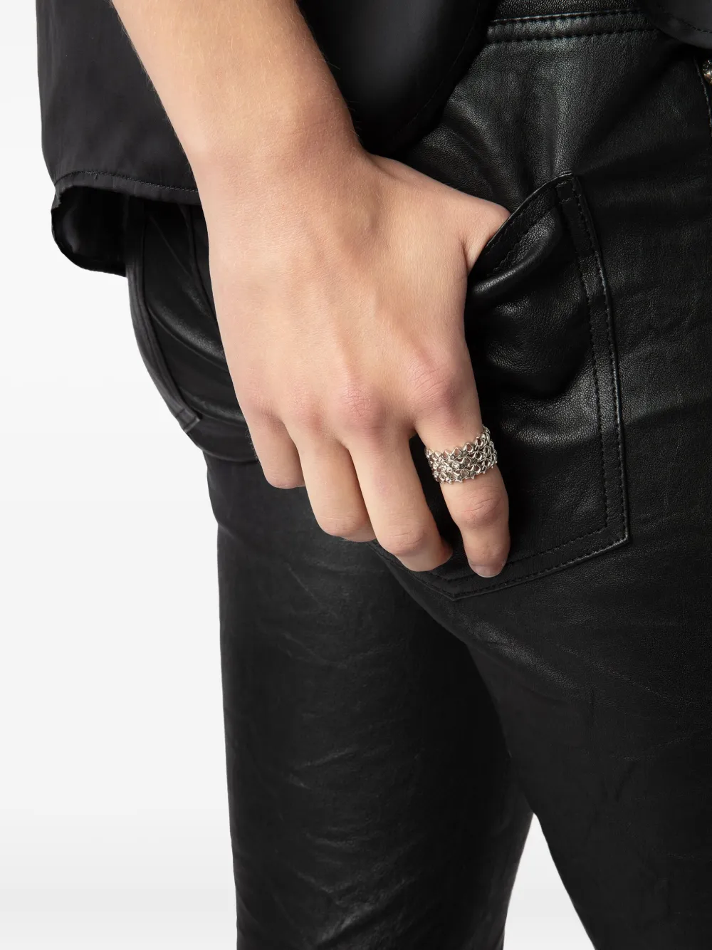 Zadig & Voltaire Rock Star Ring In Metallic