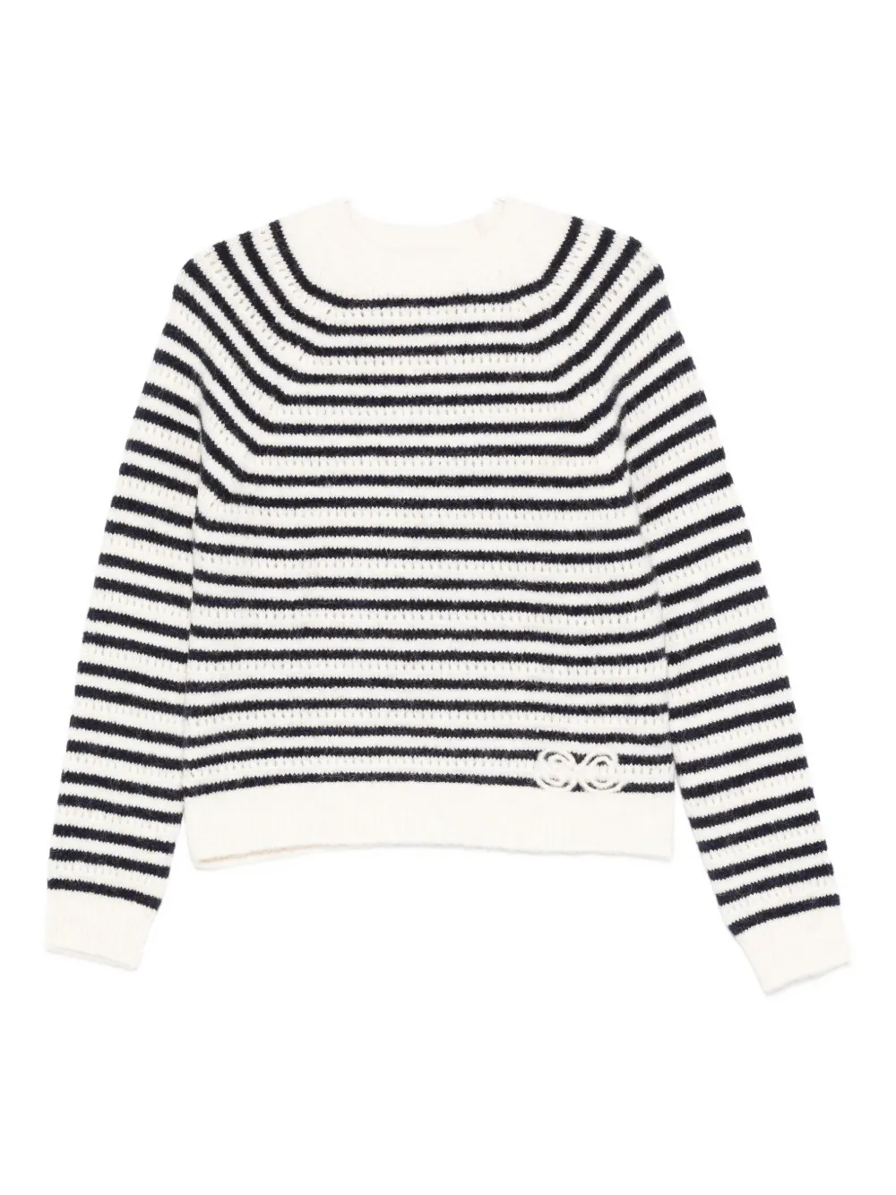Semicouture striped-detail sweater - Bianco
