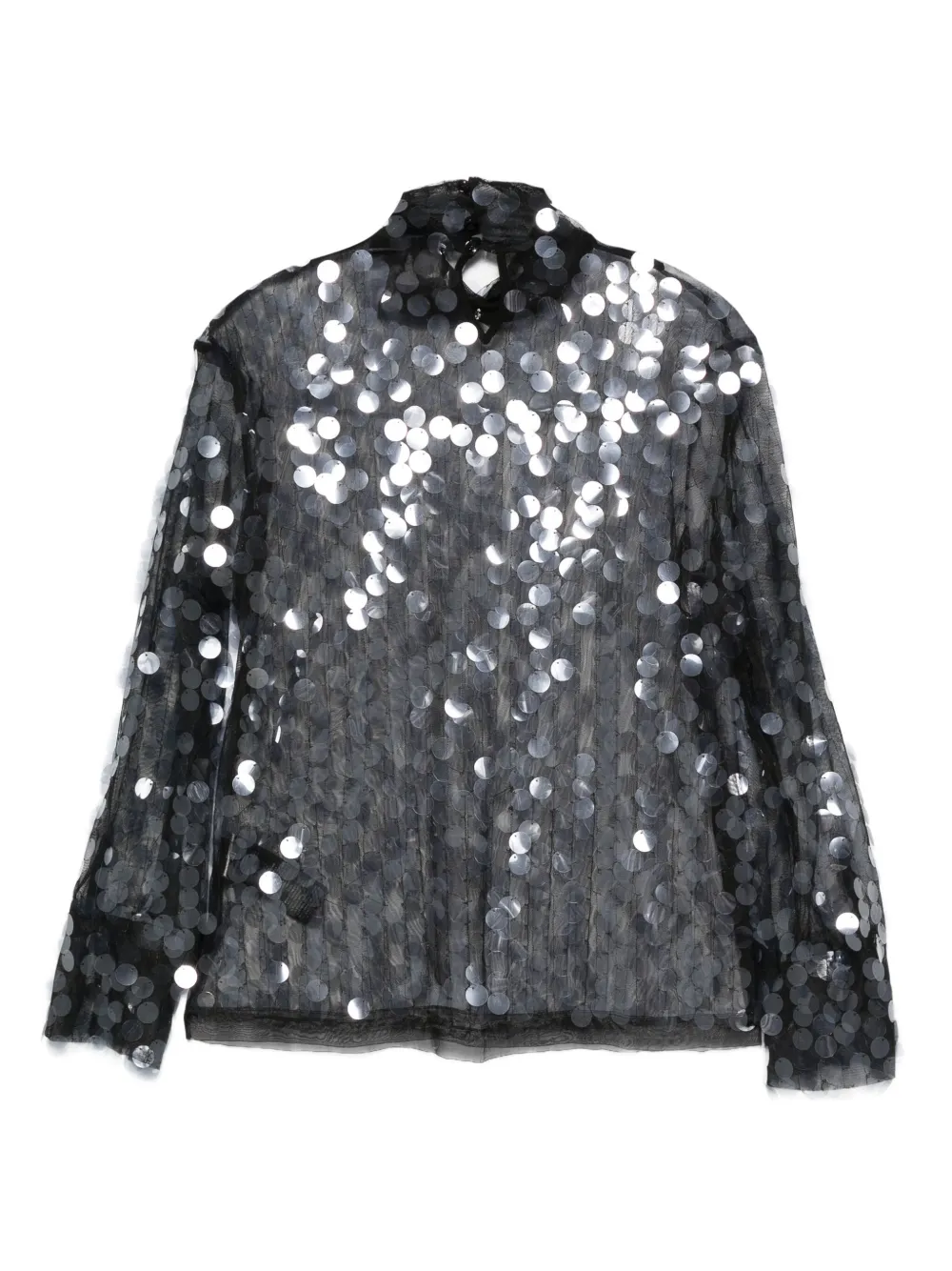 Semicouture Shirt met pailletten - Zwart