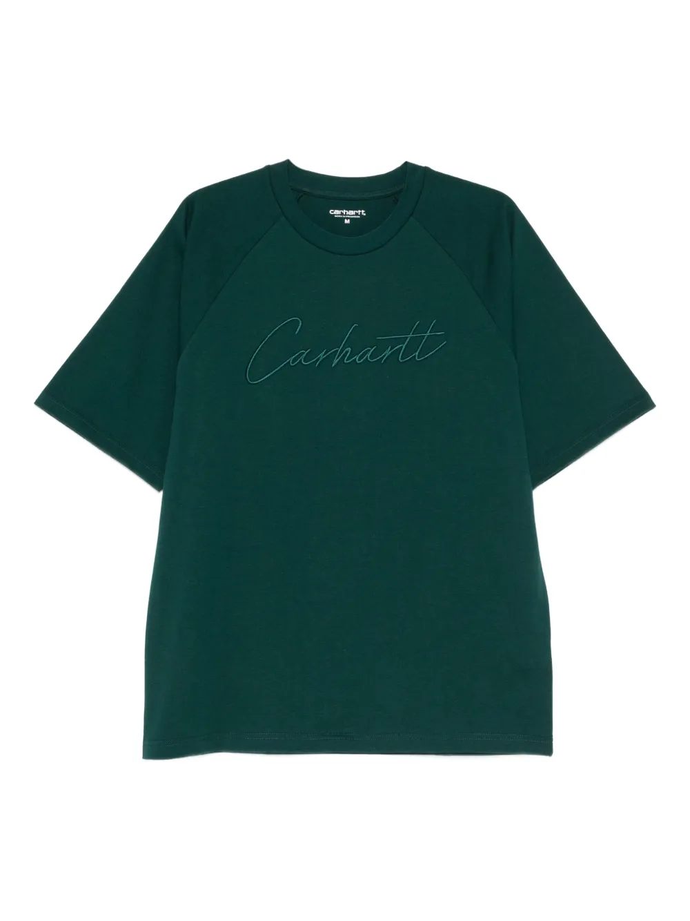 Carhartt WIP 로고 자수 티셔츠 | 그린 | Image 1