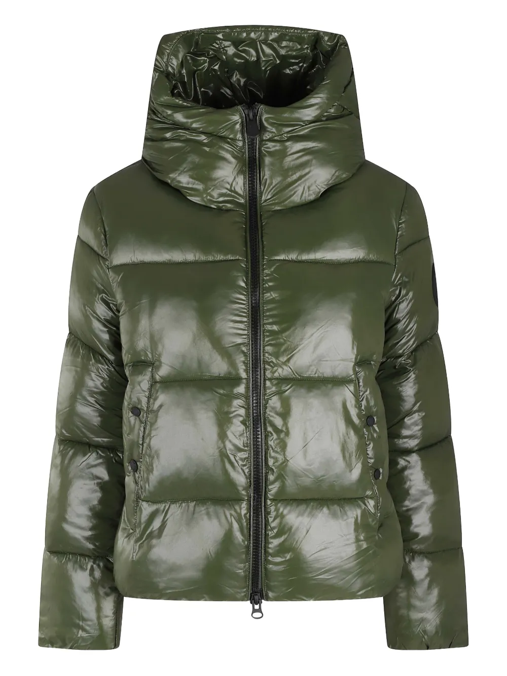 Save The Duck logo-patch padded jacket | Green | Image 1