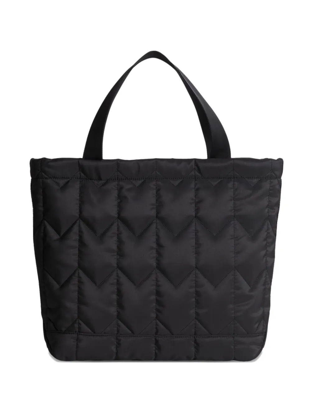 Maison Kitsuné Chevron Quilted Large Tote In Black
