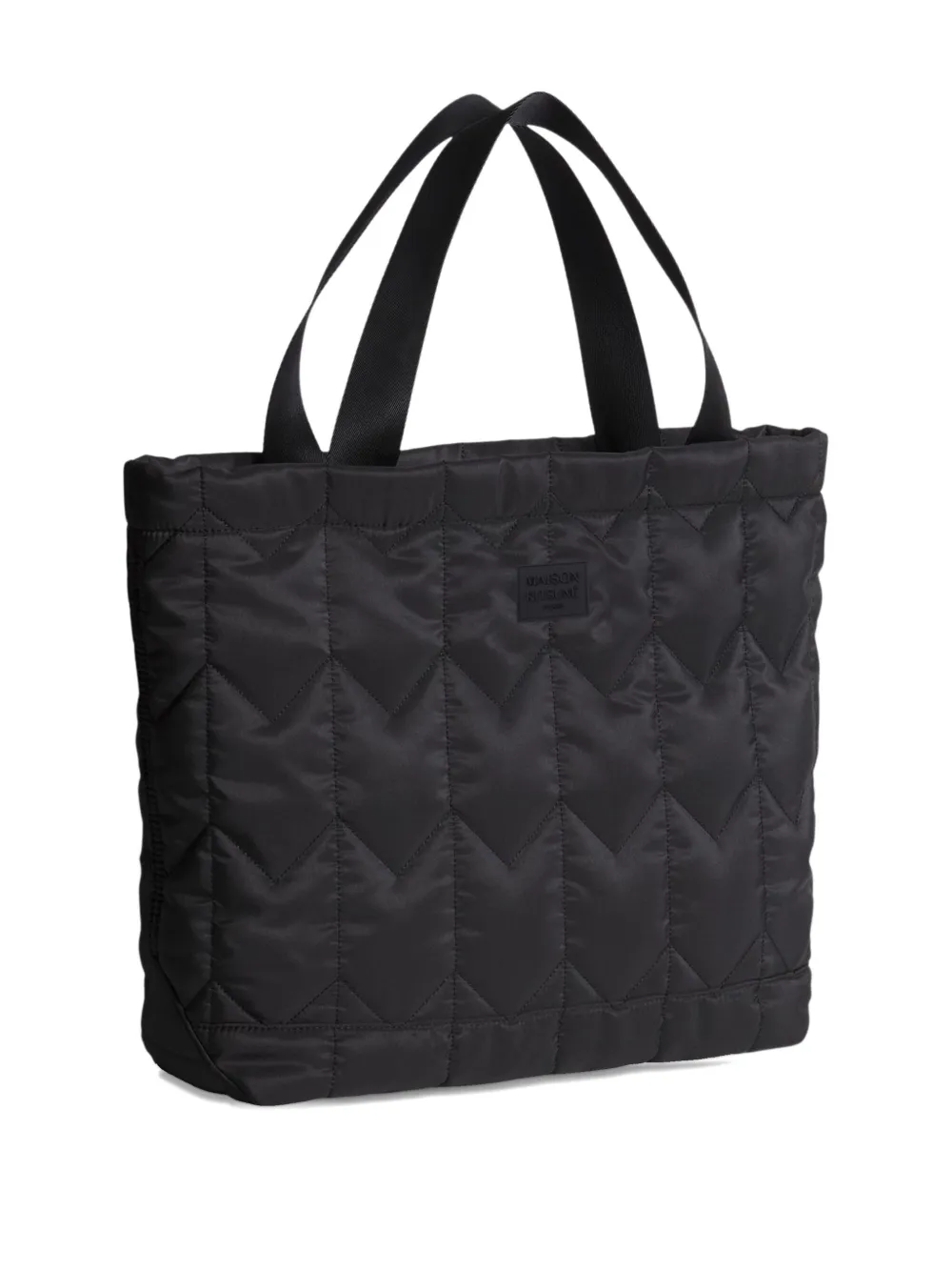 Maison Kitsuné Chevron Quilted Large Tote In Black