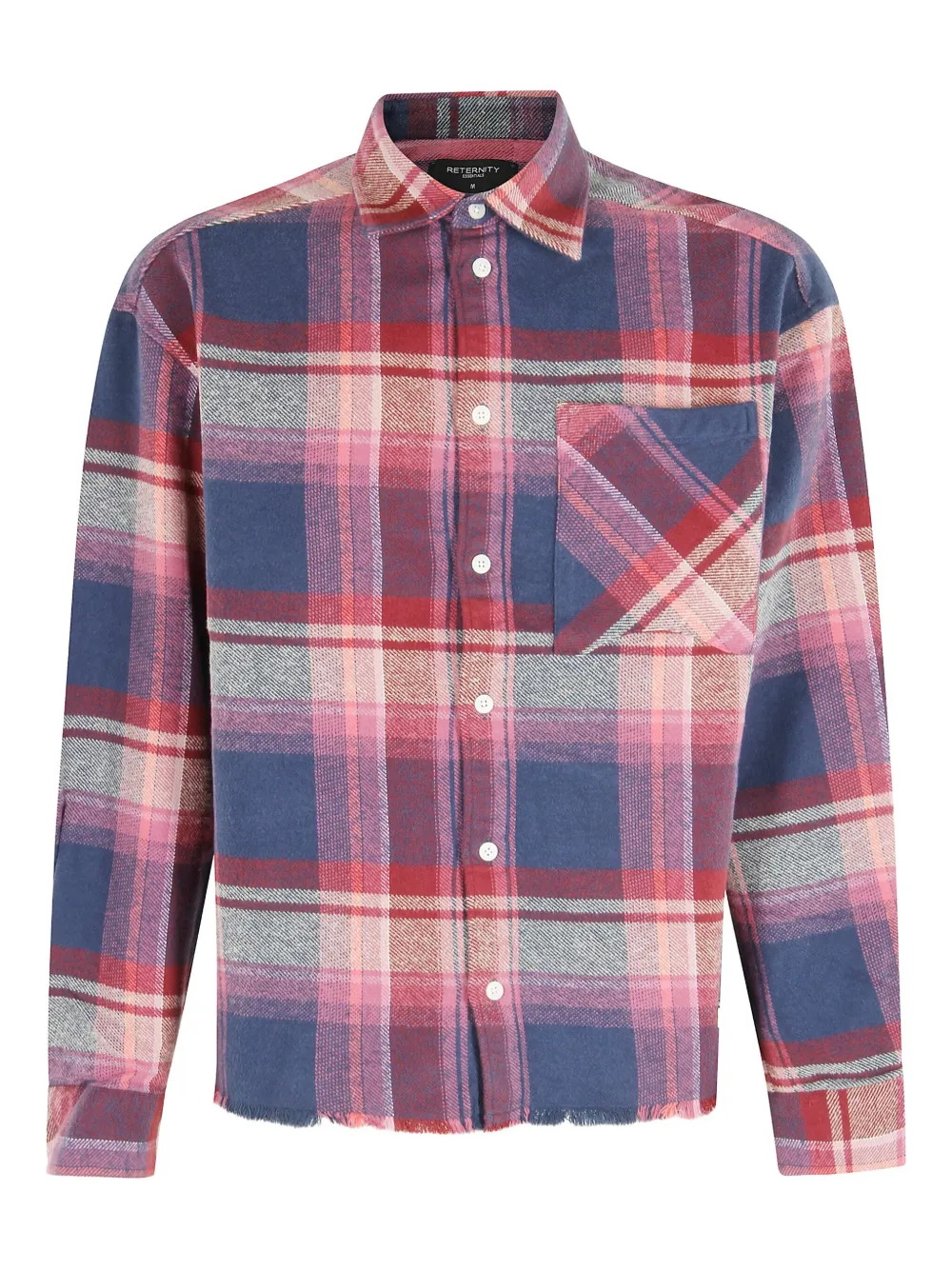 RETERNITY plaid-pattern flannel shirt | Purple | Image 1
