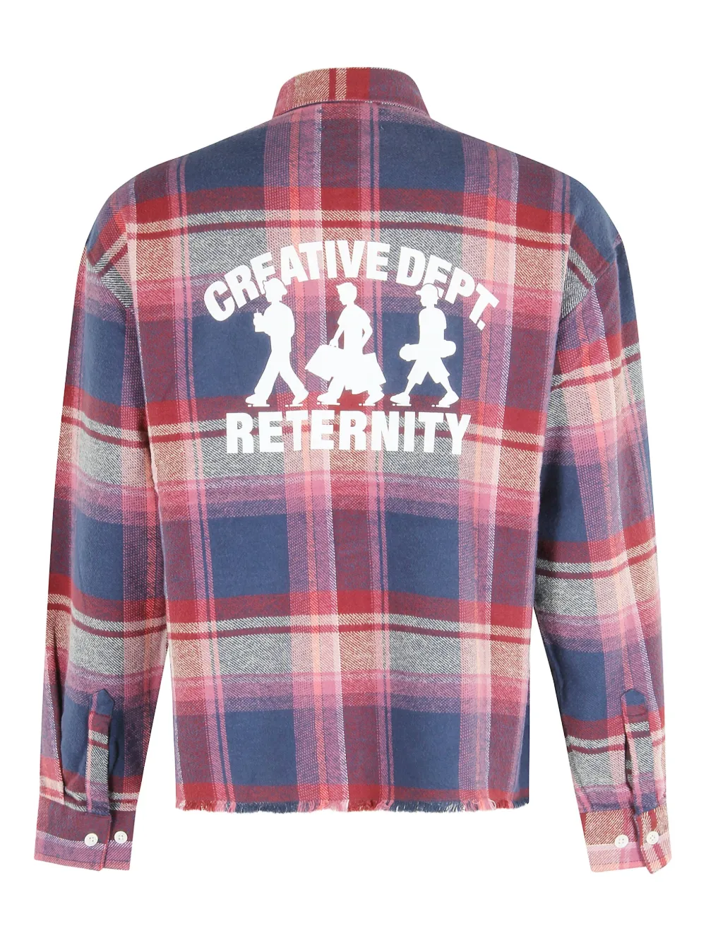 RETERNITY plaid-pattern flannel shirt - Paars