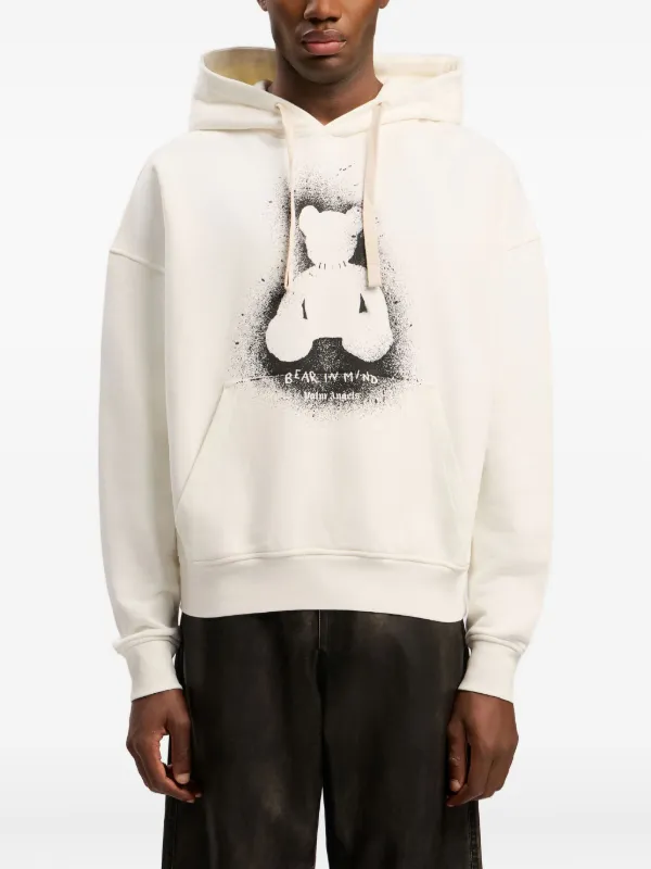 Purple Palm Angels Broken Bear Hoodie Palm Angels Bear Appliqué