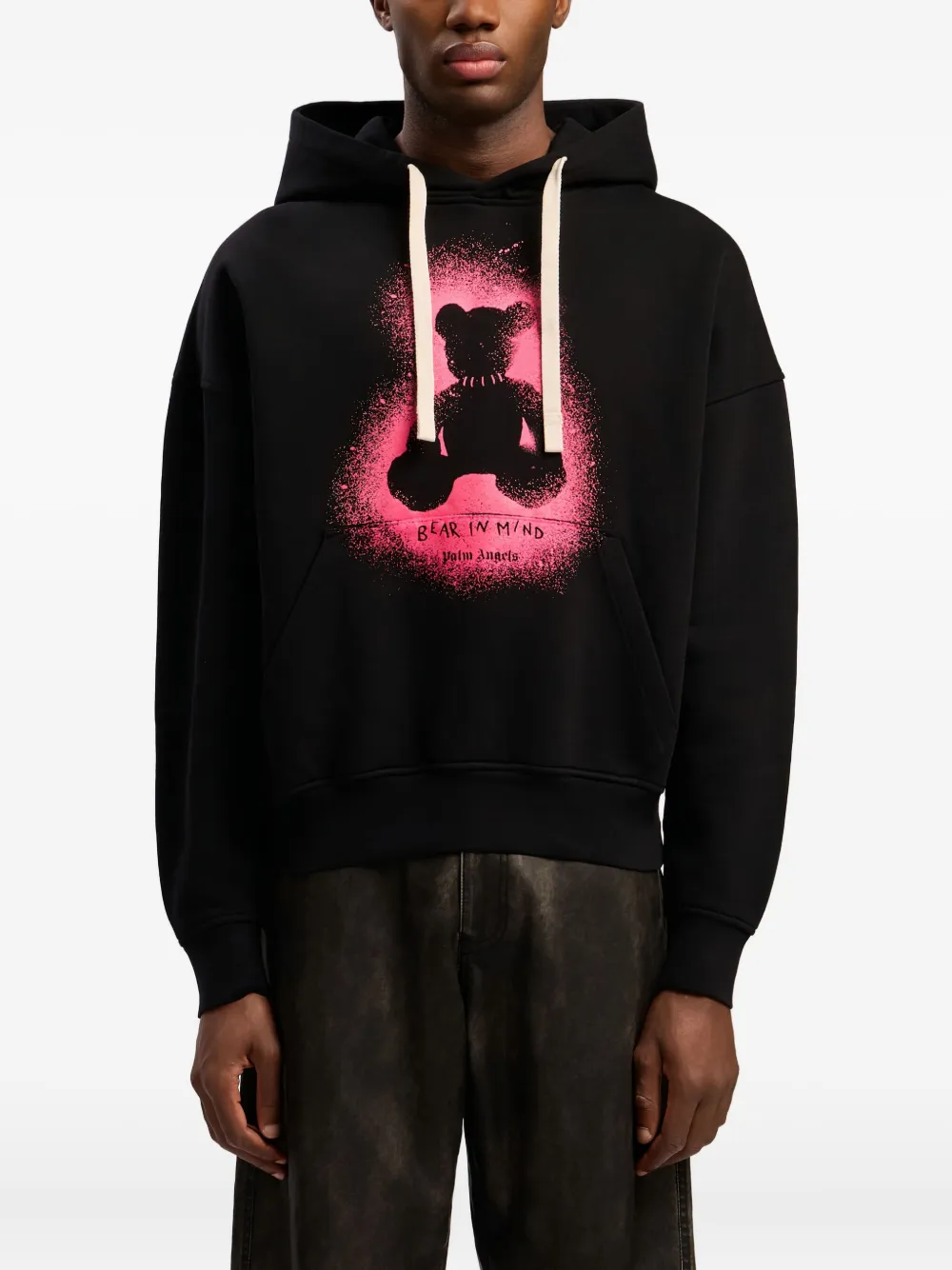 Palm Angels Hoodie met beerprint Zwart