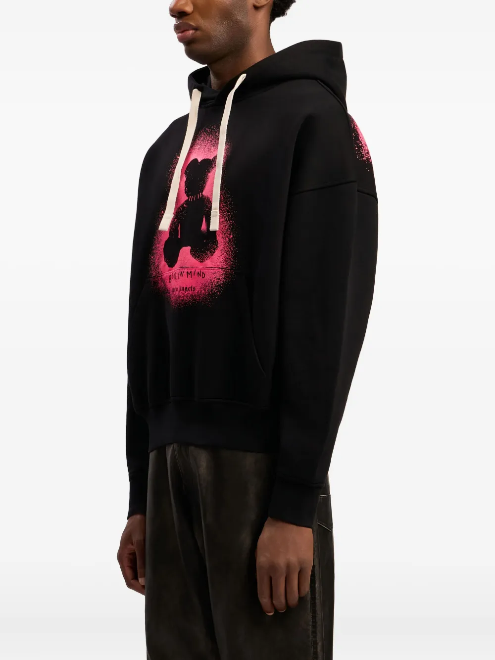 Palm Angels Hoodie met beerprint Zwart