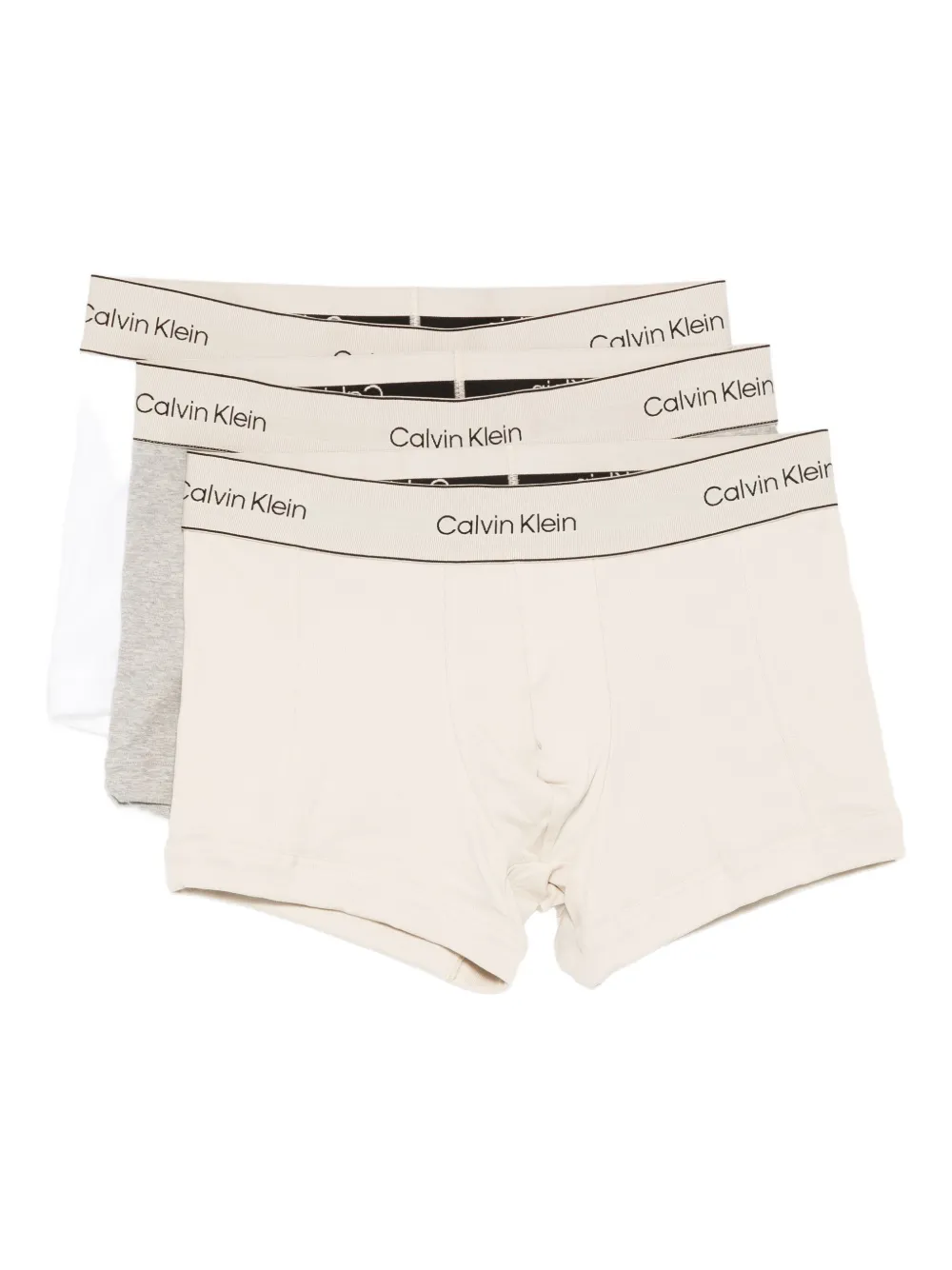 Calvin Klein Logo-waistband Boxers (pack Of Three) In Neutral