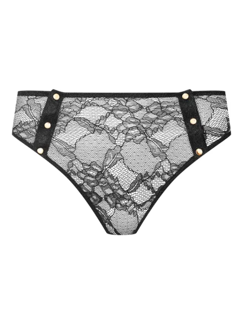 Maison Close tanga con botones de encaje