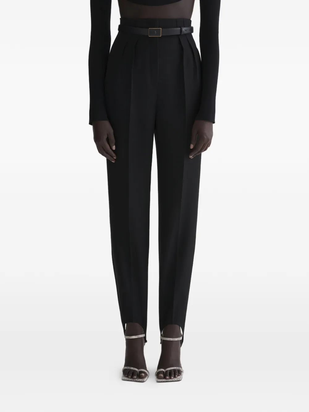 Mugler Pantaloni con staffe - Nero