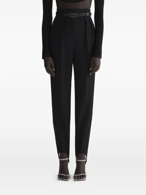 Mugler Stirrup Pleated Trousers in Black
