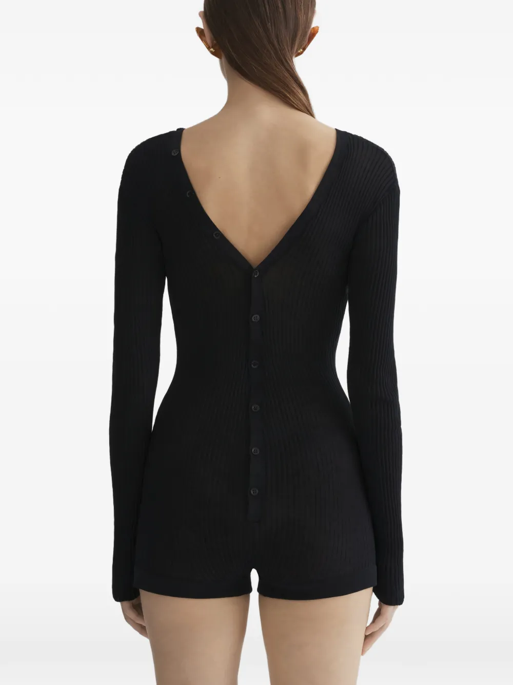 Mugler Top met knopen en V-hals Zwart