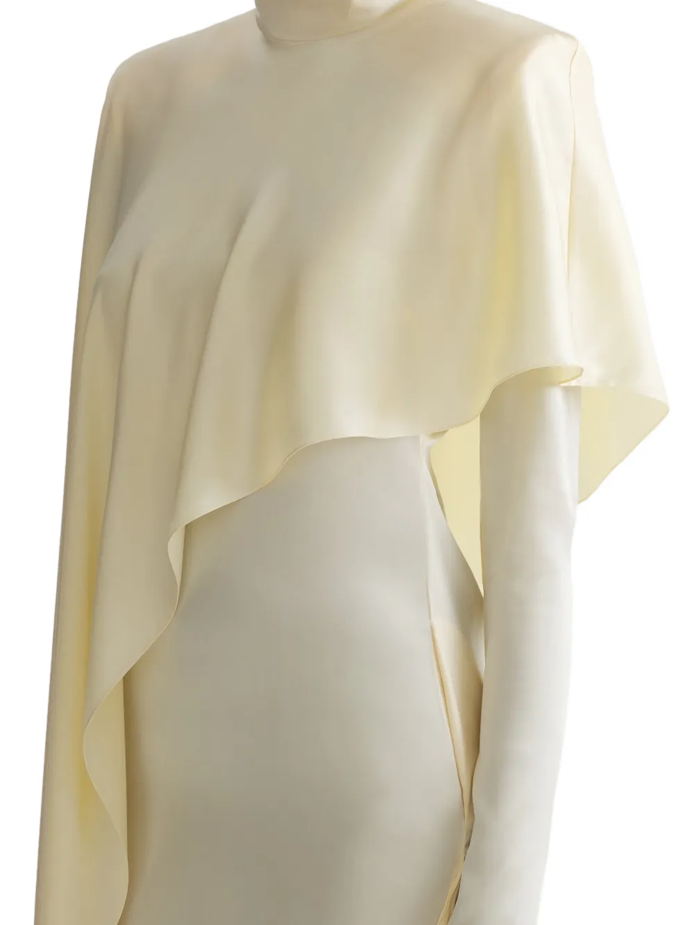 Mugler Gedrapeerde jurk Beige