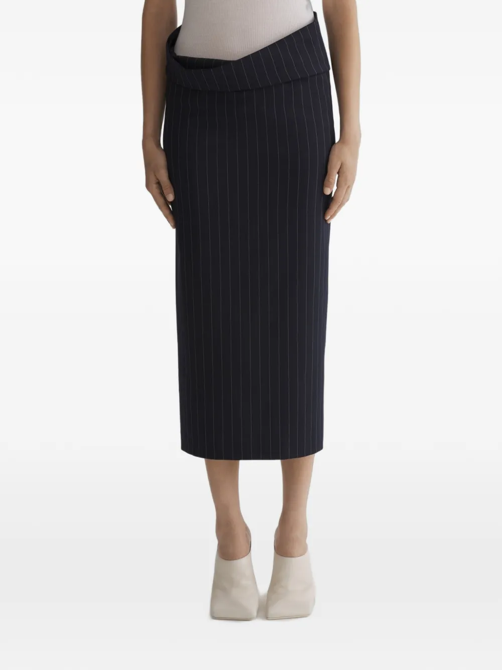 Mugler pinstriped split skirt