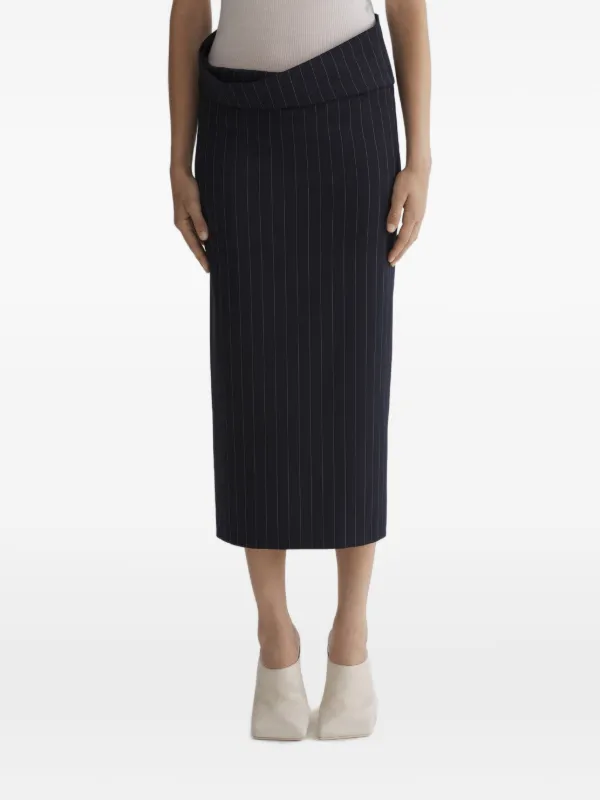 Mugler Pinstripe Stretch Tube Skirt in Black