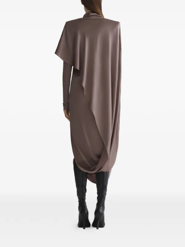 mugler brown dress Draped high-neck | empowered sophistication. atr_division-AmericanTall Farm Rio Anthropologie Midnight Size:44 (EU) / 11 (US) / 10 (UK) Animal print