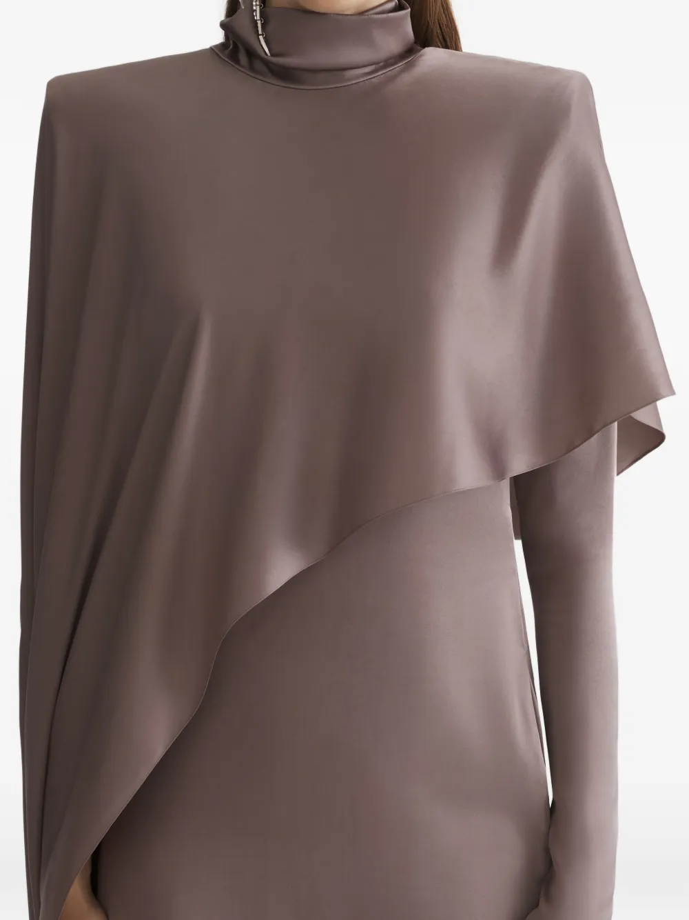 Mugler Gedrapeerde jurk Bruin