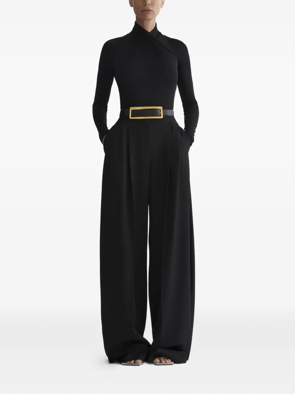  Mugler Draped Top - Black 