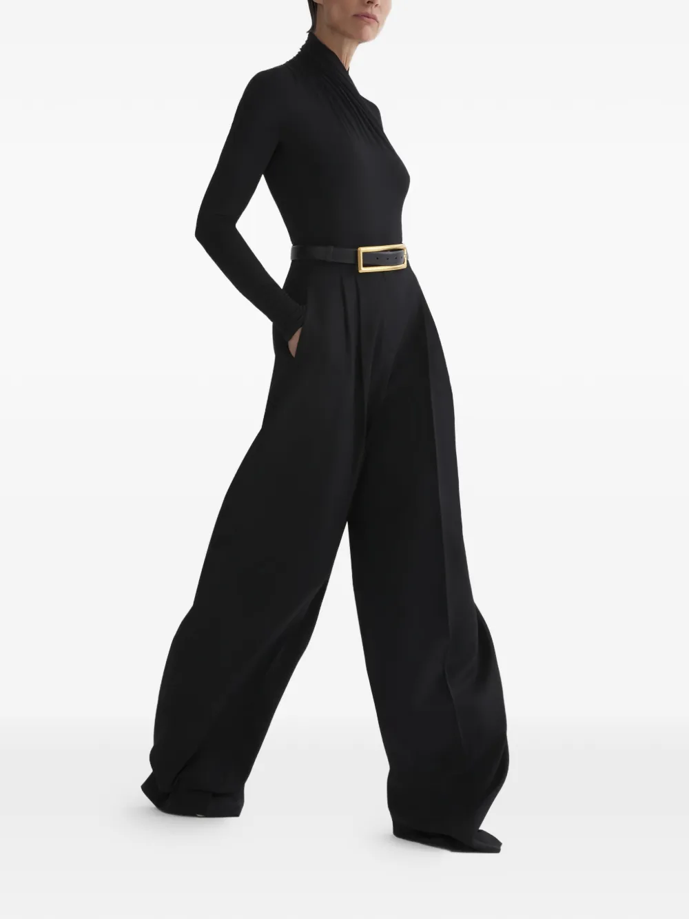  Mugler Draped Top - Black 