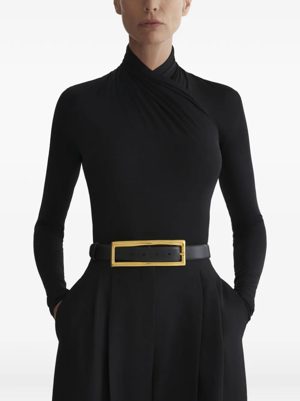 Mugler Top drappeggiato - Nero