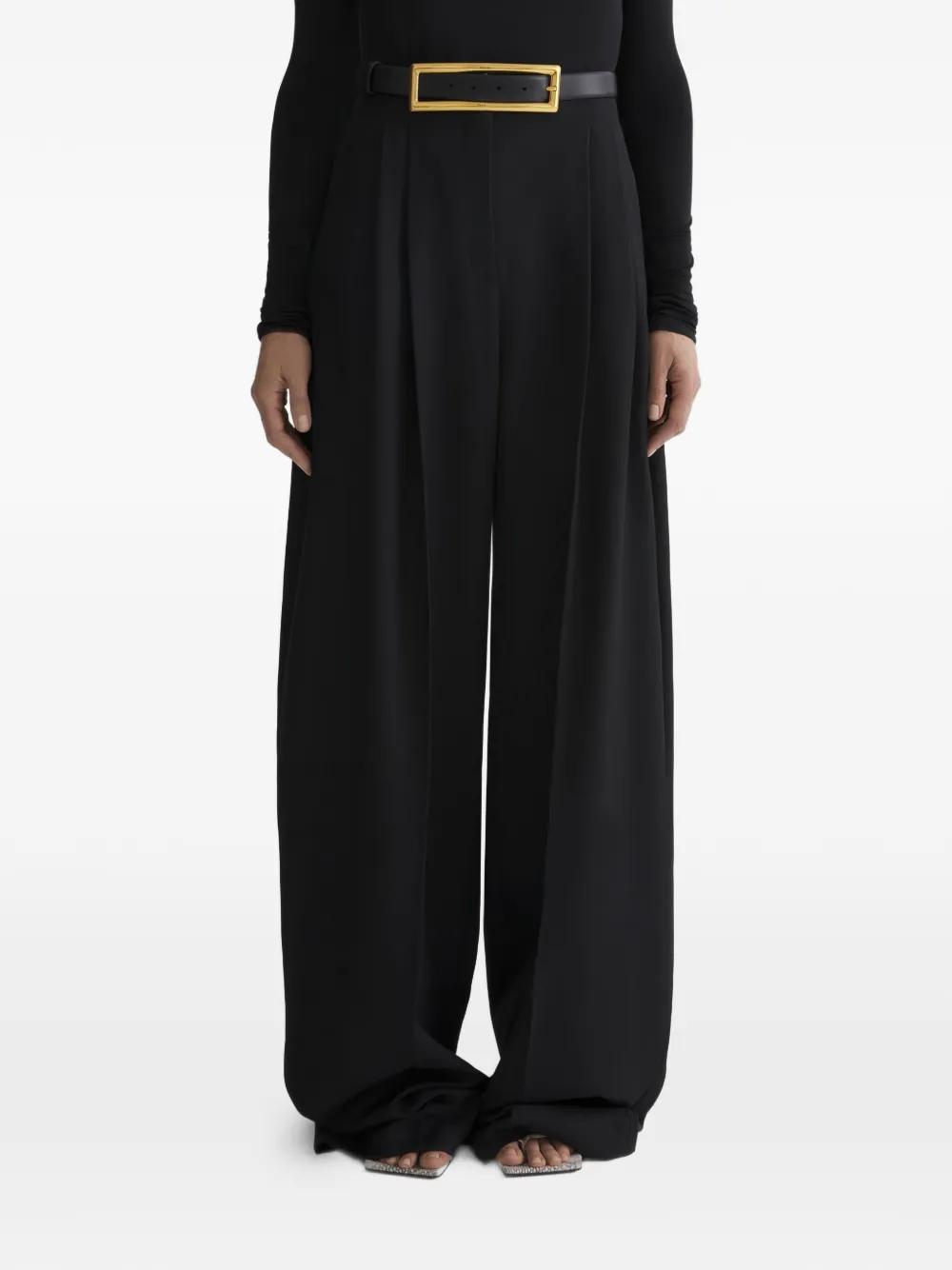 Mugler Pantaloni a vita alta - Nero