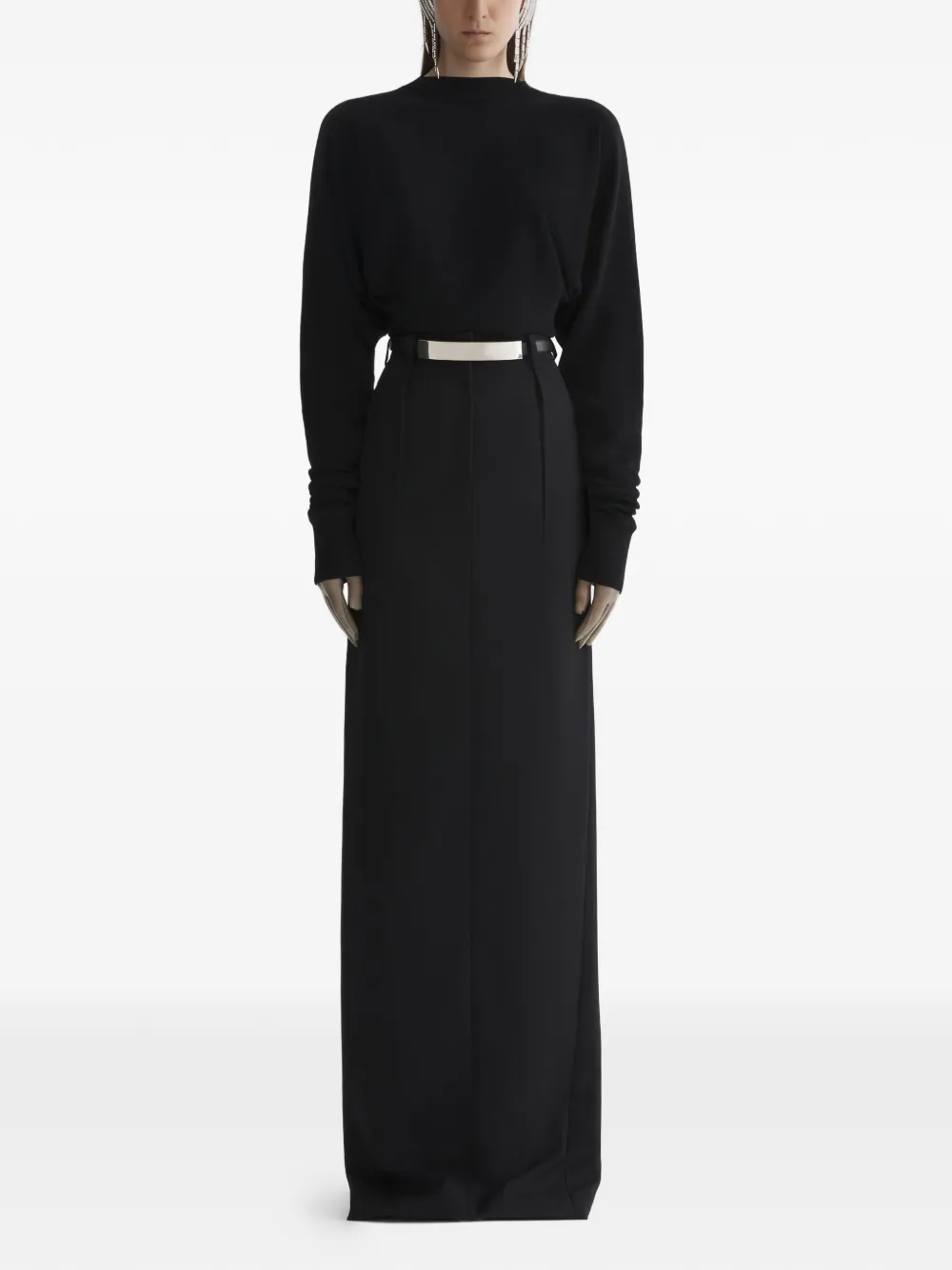  Mugler Split Skirt - Black 