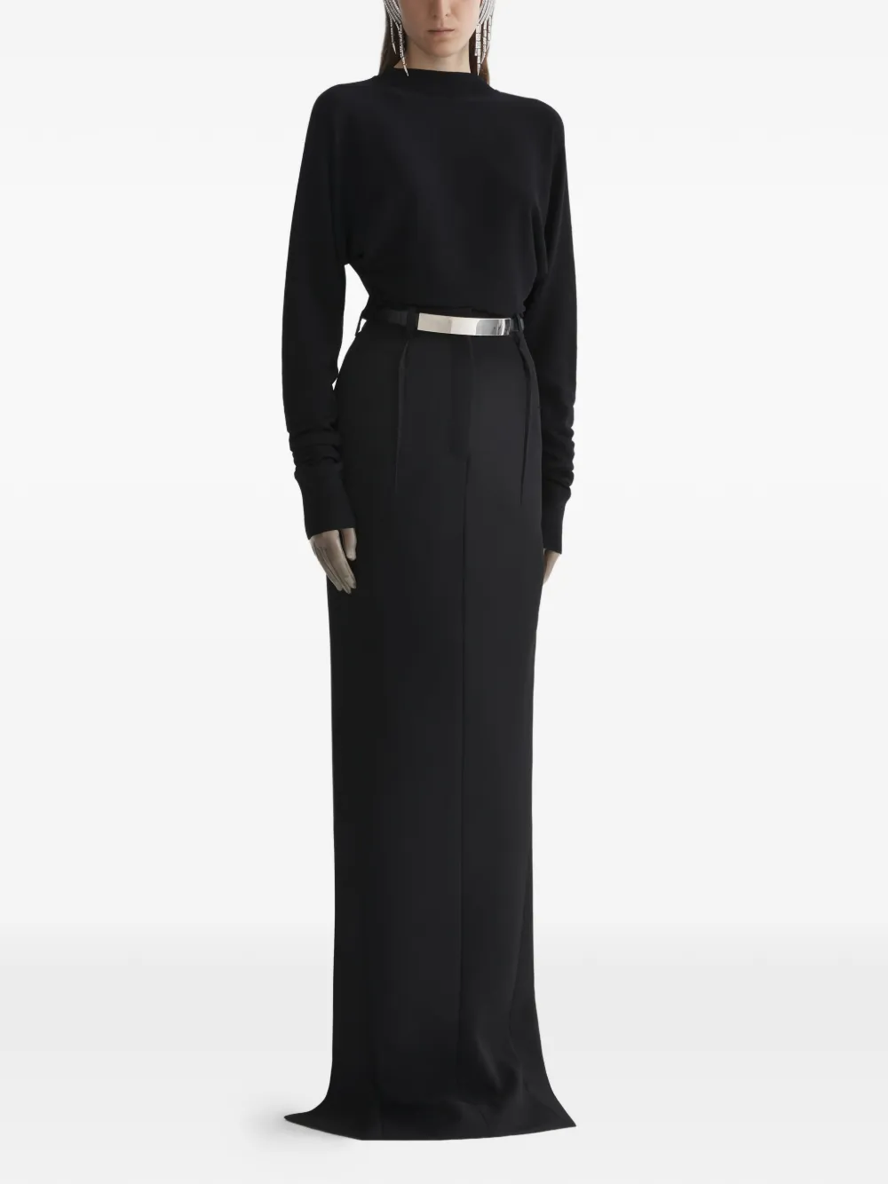  Mugler Split Skirt - Black 