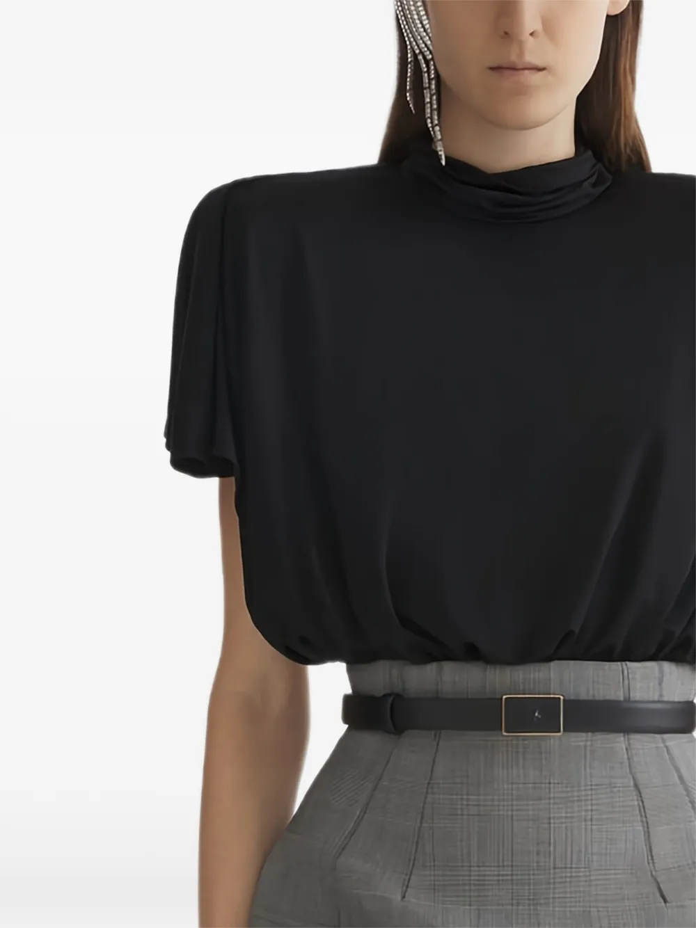 Mugler Gedrapeerde body Zwart