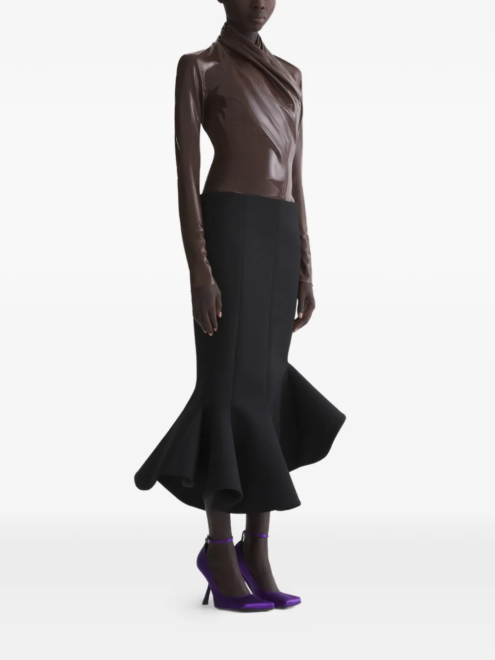  Mugler Ruffled Skirt - Black 