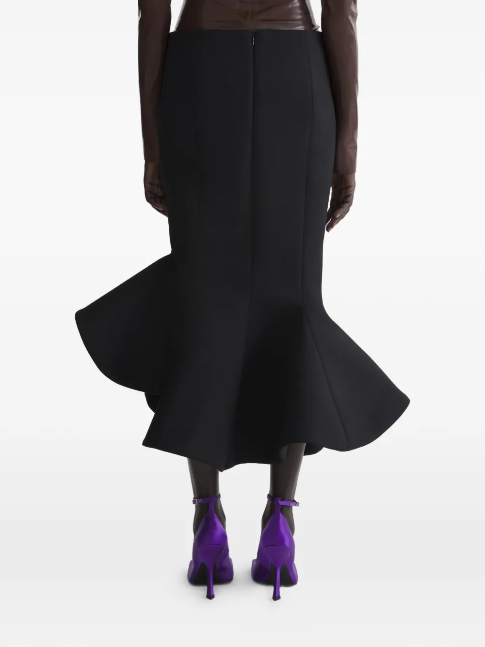 Mugler Rok met ruches Zwart