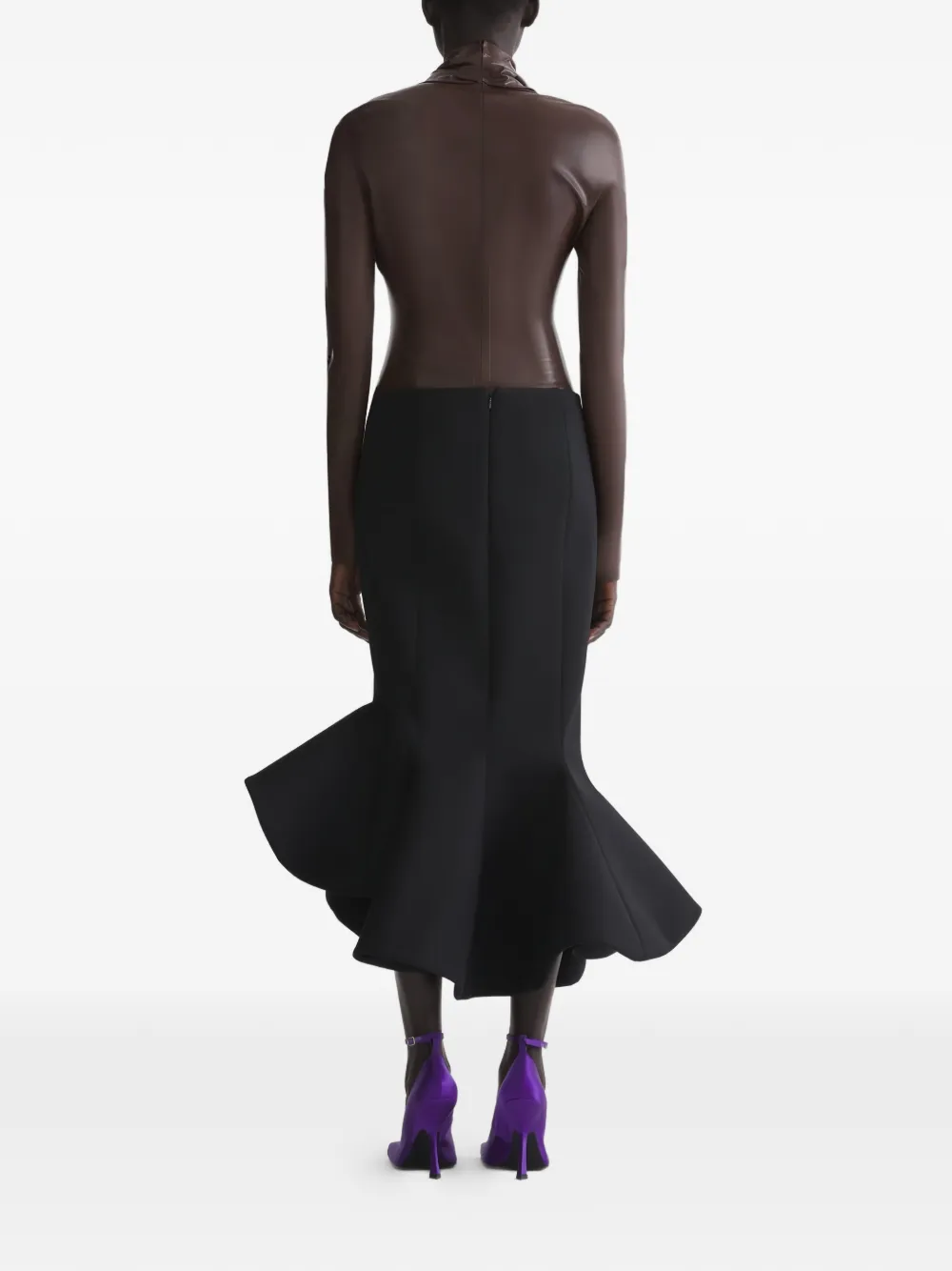 Mugler Rok met ruches Zwart
