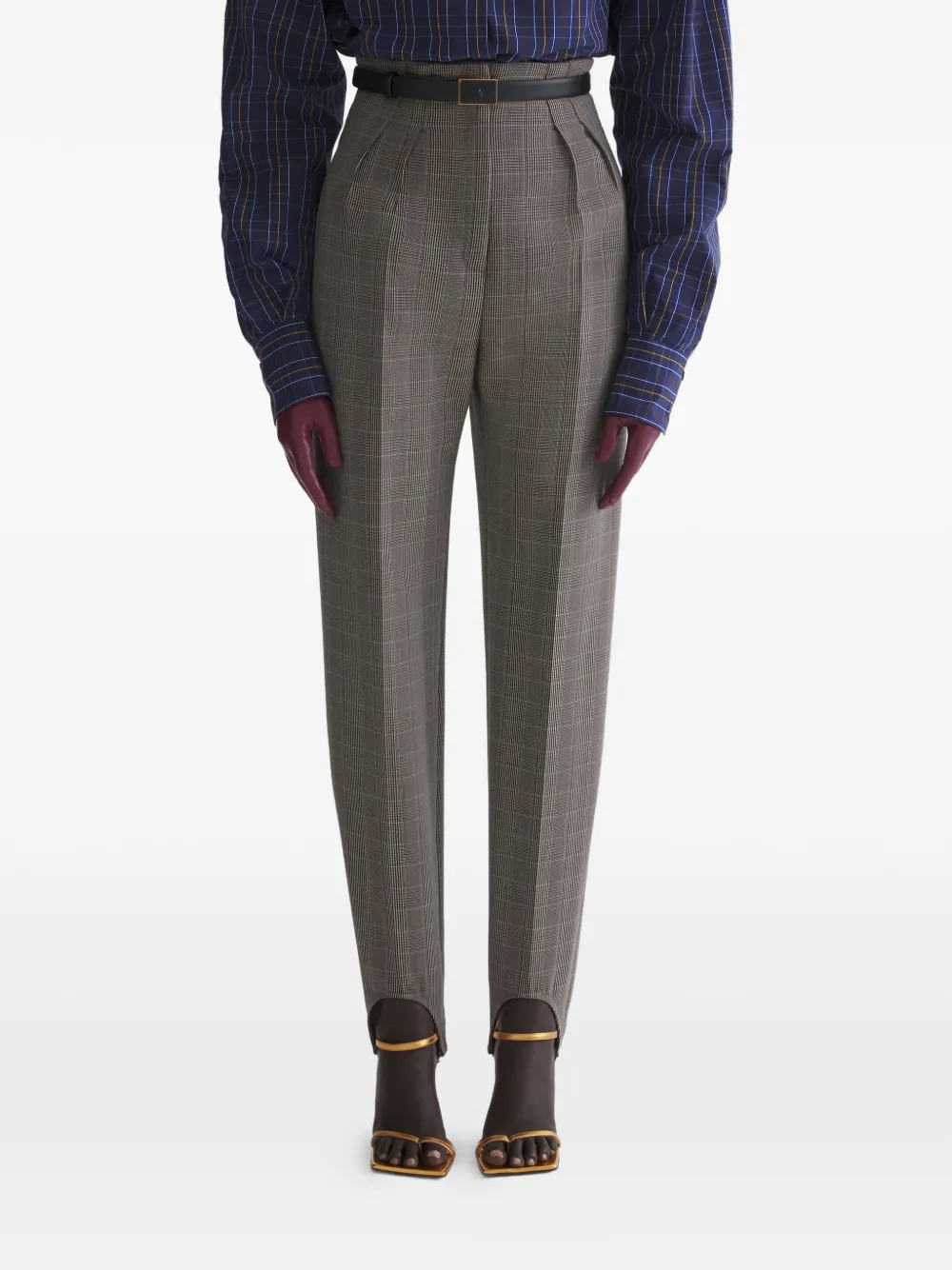 Mugler Pantaloni con staffe - Grigio