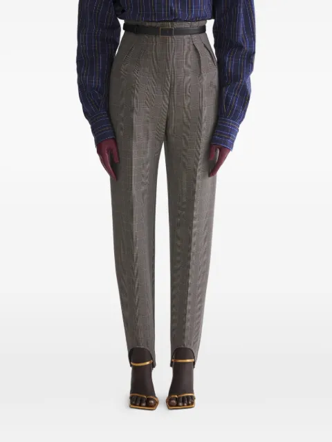 Mugler stirrup check trousers