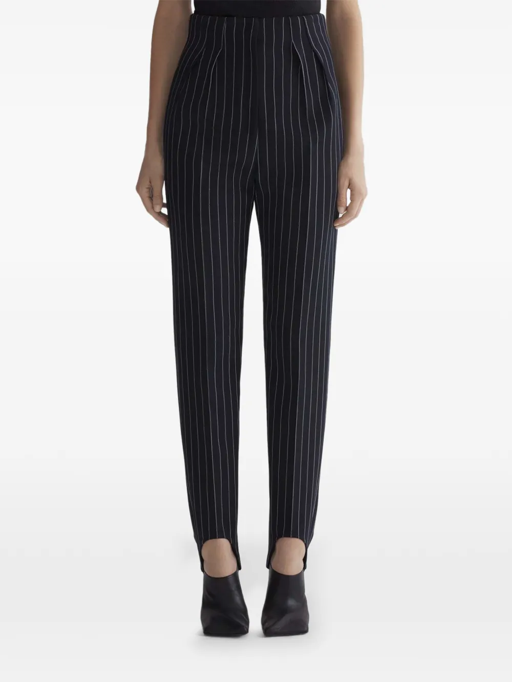 Mugler Pantaloni gessati - Nero