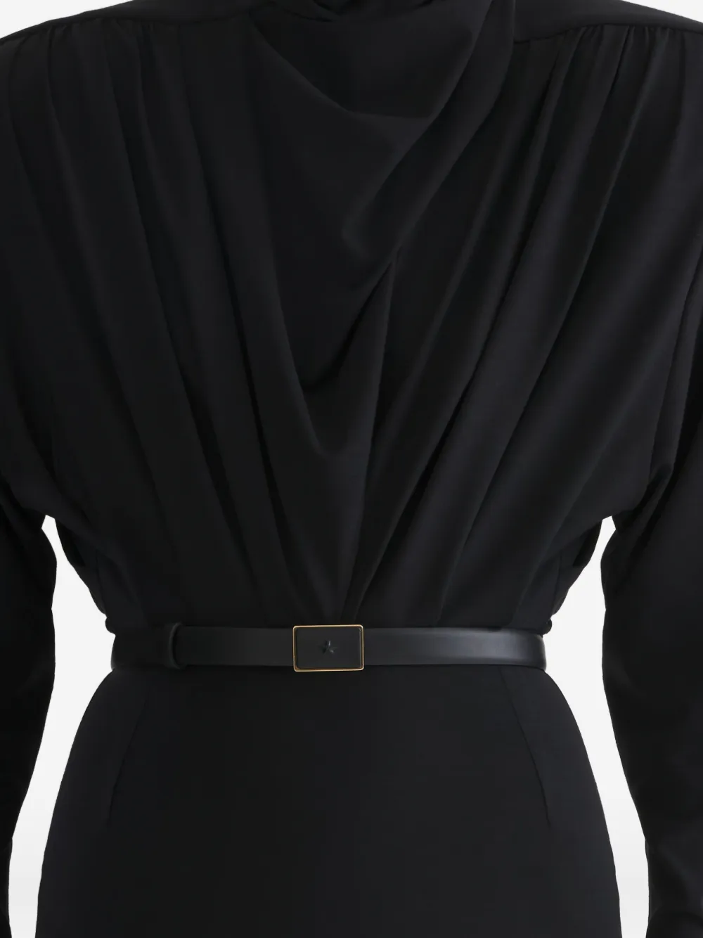 Mugler Jurk met open rug en lange mouwen Zwart