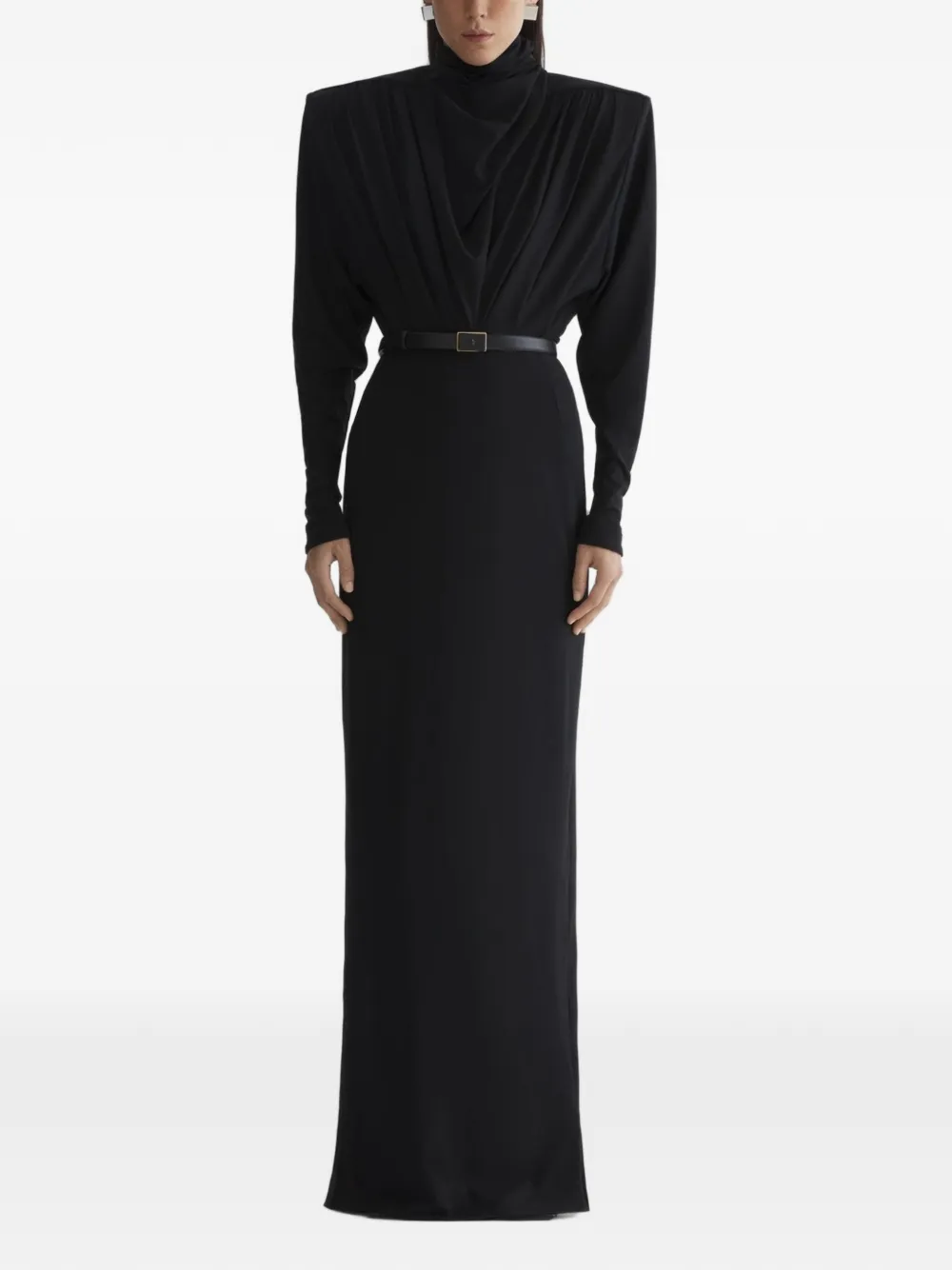 Mugler open back long sleeve dress