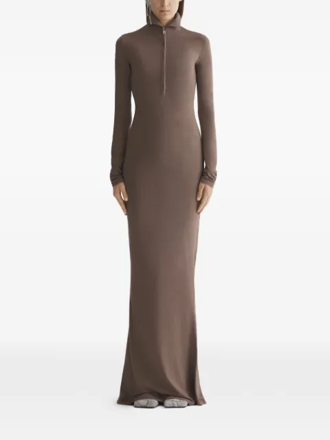 Mugler vestido con cuello de tortuga y cierre