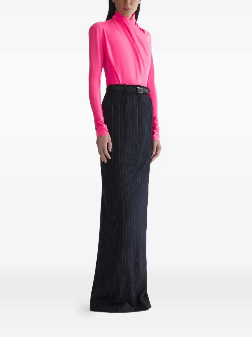 Mugler Top met gedrapeerde mouwen Roze