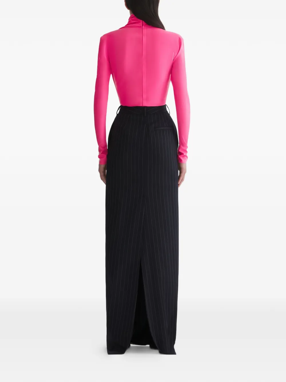 Mugler Top met gedrapeerde mouwen Roze