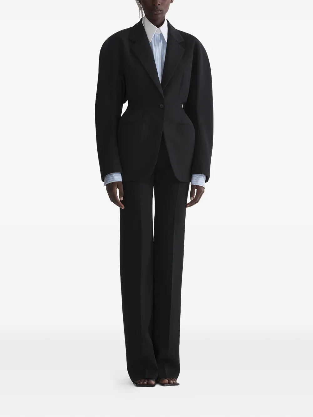 Mugler Broek met zijstreep Zwart