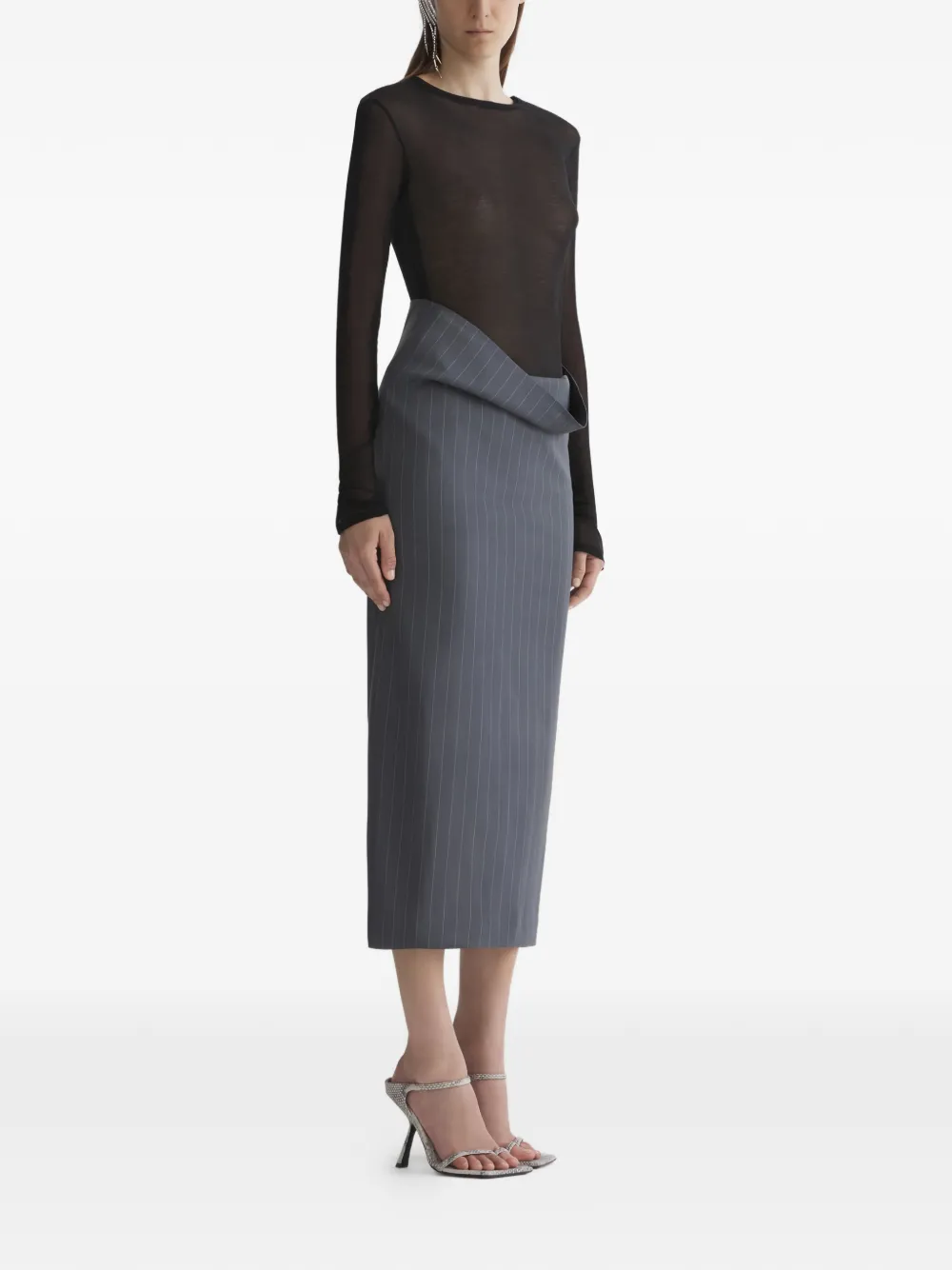 Mugler Rok met krijtstreep Grijs