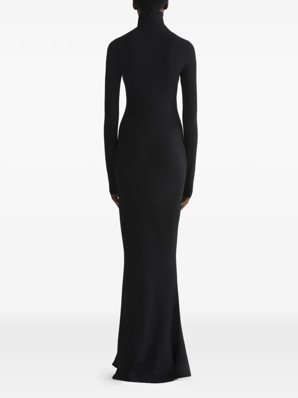 Mugler Jurk met hoge hals en rits Zwart
